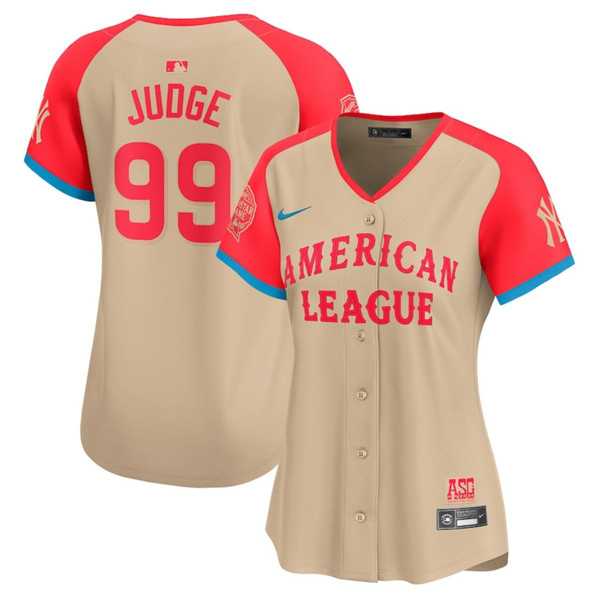 Womens American League #99 Aaron Judge Cream 2024 All-Star Limited Stitched Baseball Jersey(Run Small)->2024 mlb all-star->MLB Jersey